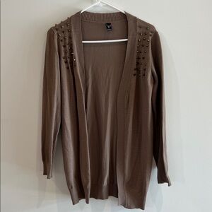 Brown Studded Cardigan